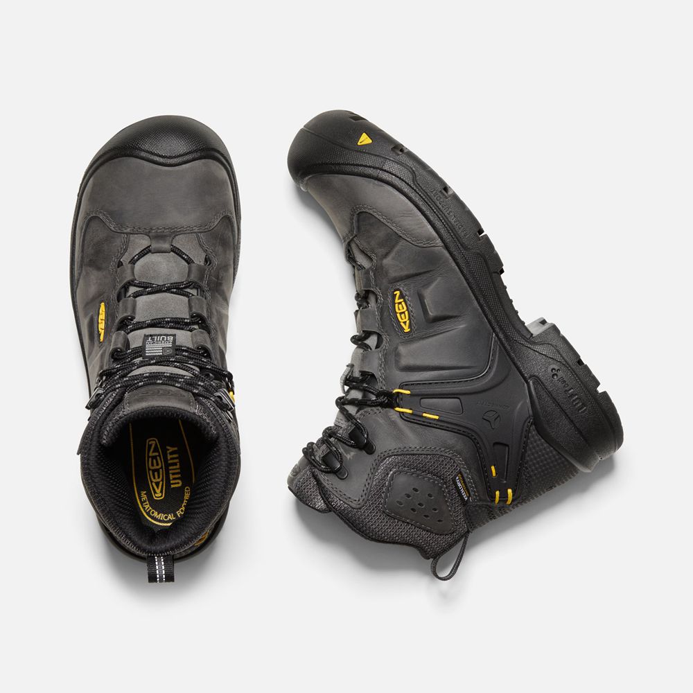 Botas de Trabajo Keen Mexico Negros - Hombre Dover 6\" Wp (Carbon-Fiber Toe) - RW3185926